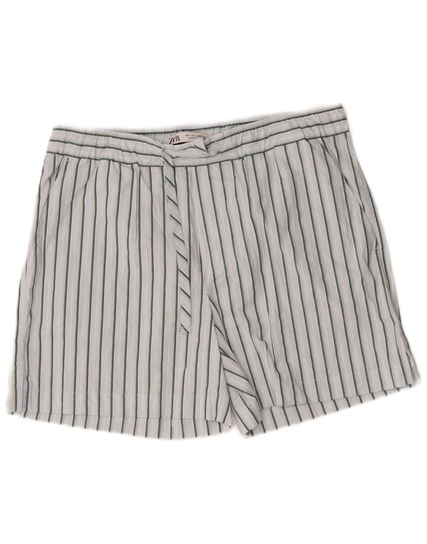 Pantaloncini chino da uomo Zara grandi W32 in cotone a righe blu