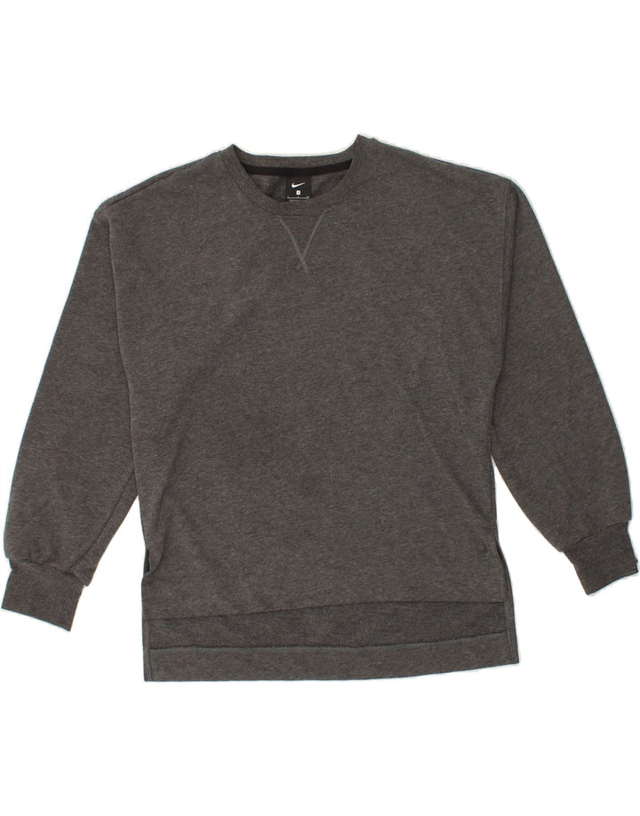 NIKE Womens Oversized Sweatshirt Jumper UK 10 Small Grey Polyester Vintage Nike and Second-Hand Nike from Messina Hembry 