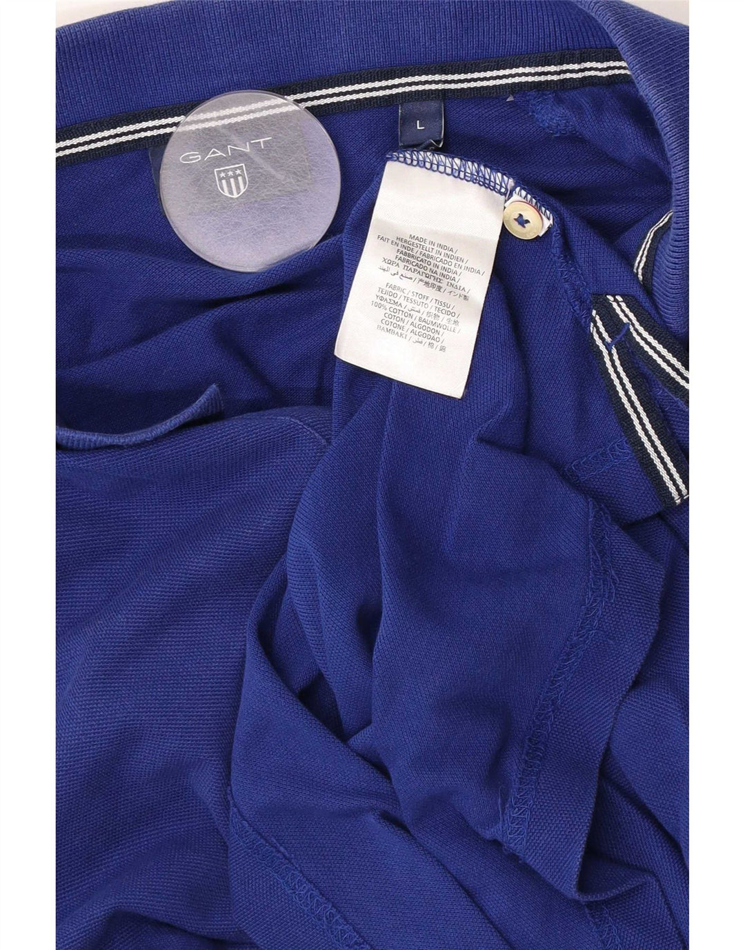 Polo da uomo Gant grande in cotone blu