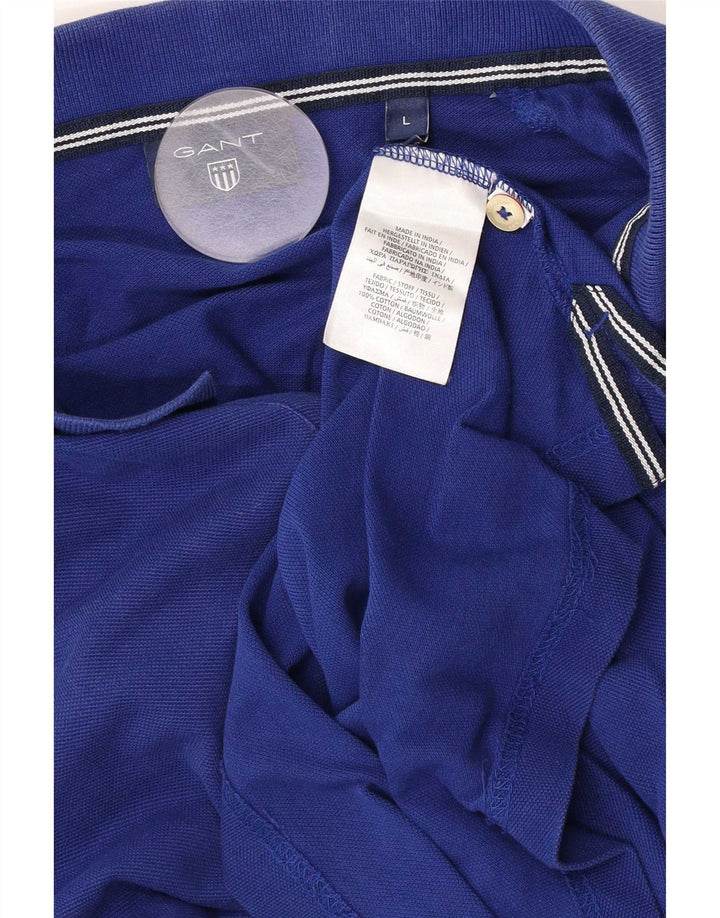 Polo da uomo Gant grande in cotone blu