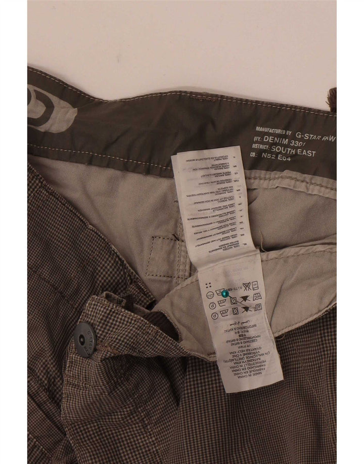Pantaloncini cargo da uomo G-Star W34 cotone a quadri grigi grandi