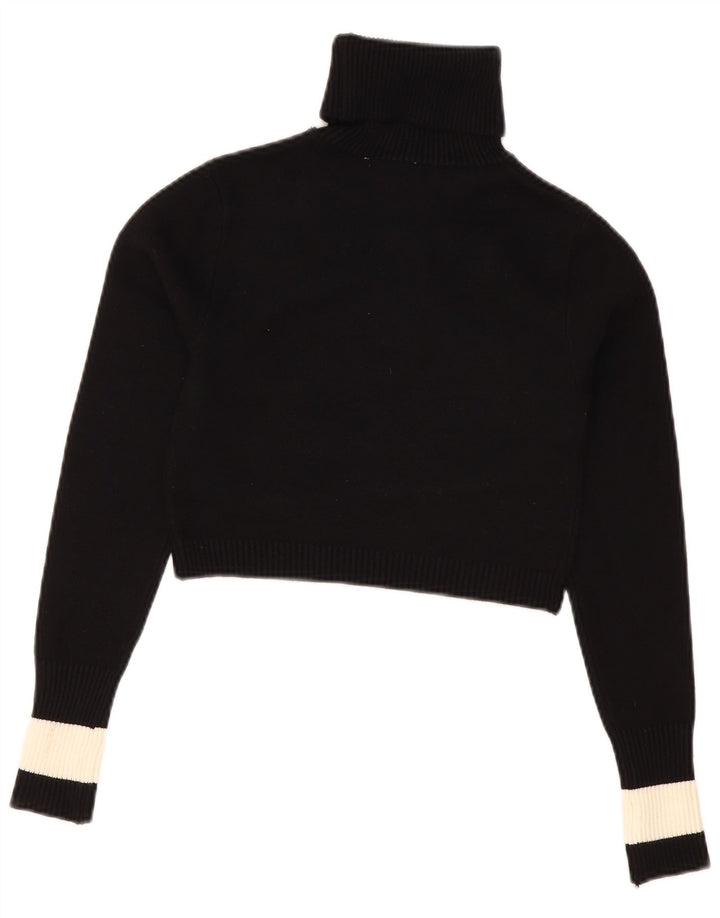 Maglione corto da donna Zara con collo alto, UK 12, color block medio nero