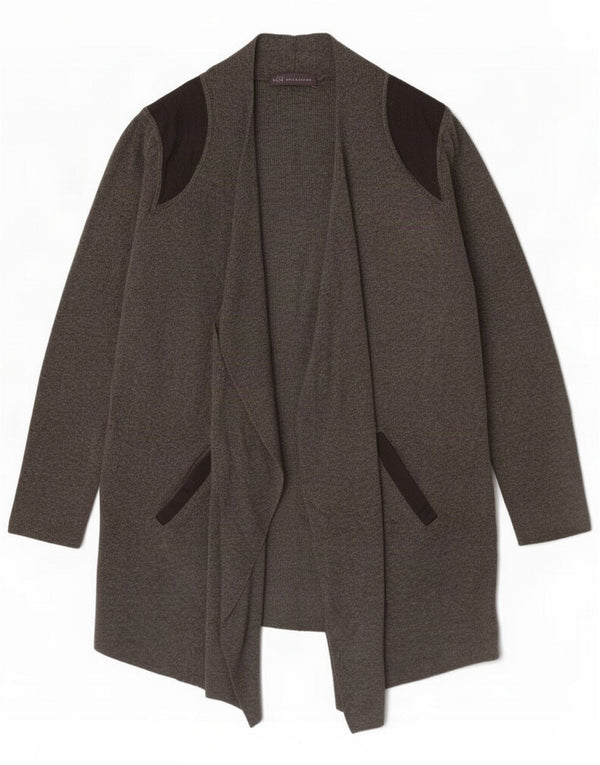 Marks & Spencer Maglione cardigan lungo da donna UK 16 Large Grigio
