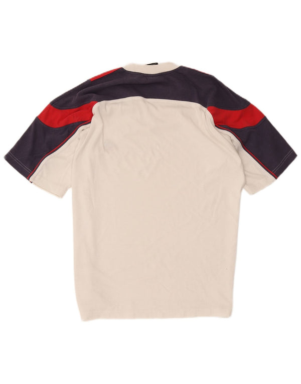 T-shirt da uomo ADIDAS Top UK 40/42 cotone color block bianco medio