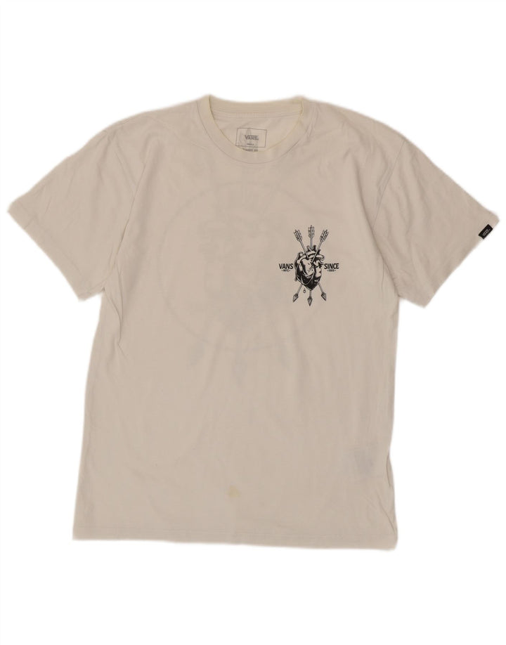 T-shirt grafica da uomo con vestibilità classica Vans, piccola, in cotone bianco