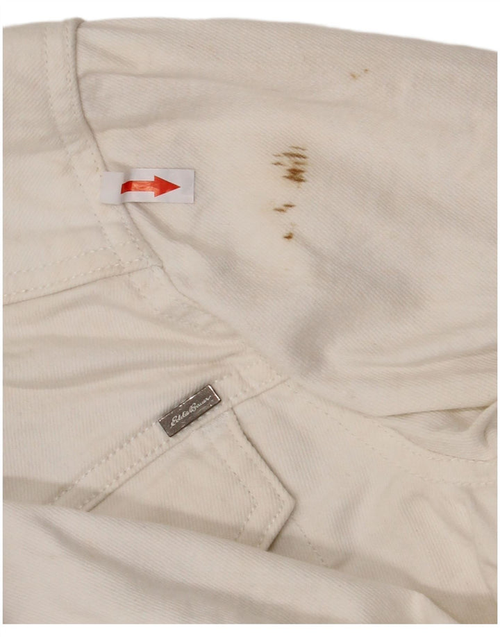 Giacca di jeans da donna Eddie Bauer UK 14 grande cotone bianco