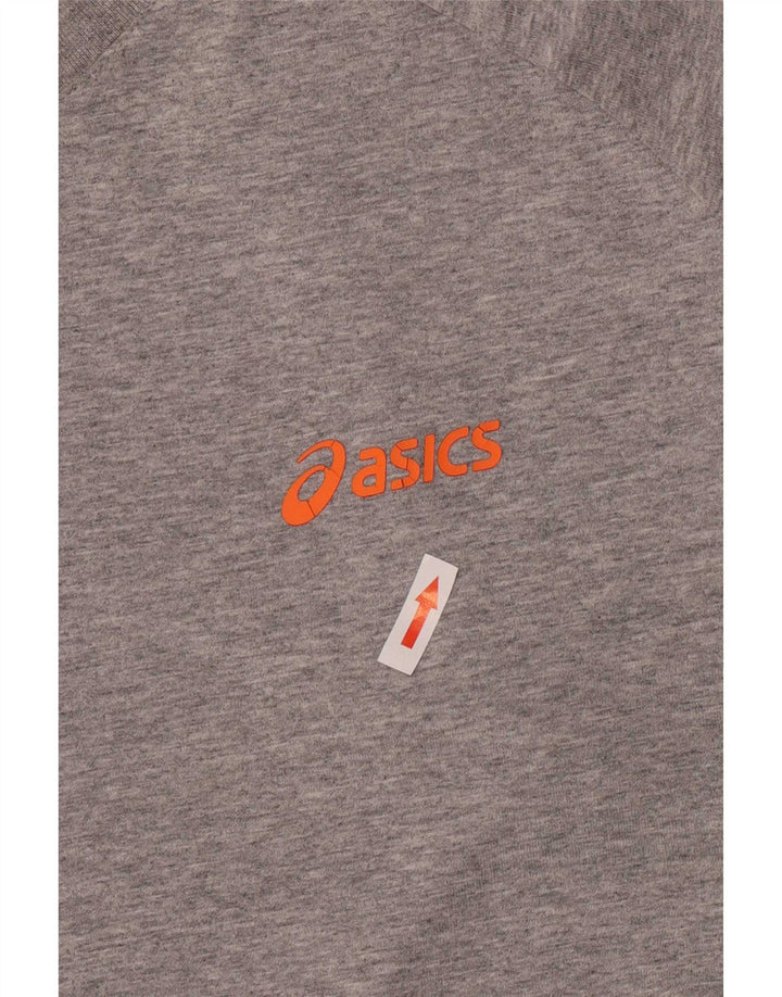 T-shirt grafica da uomo Asics Top XL in cotone grigio