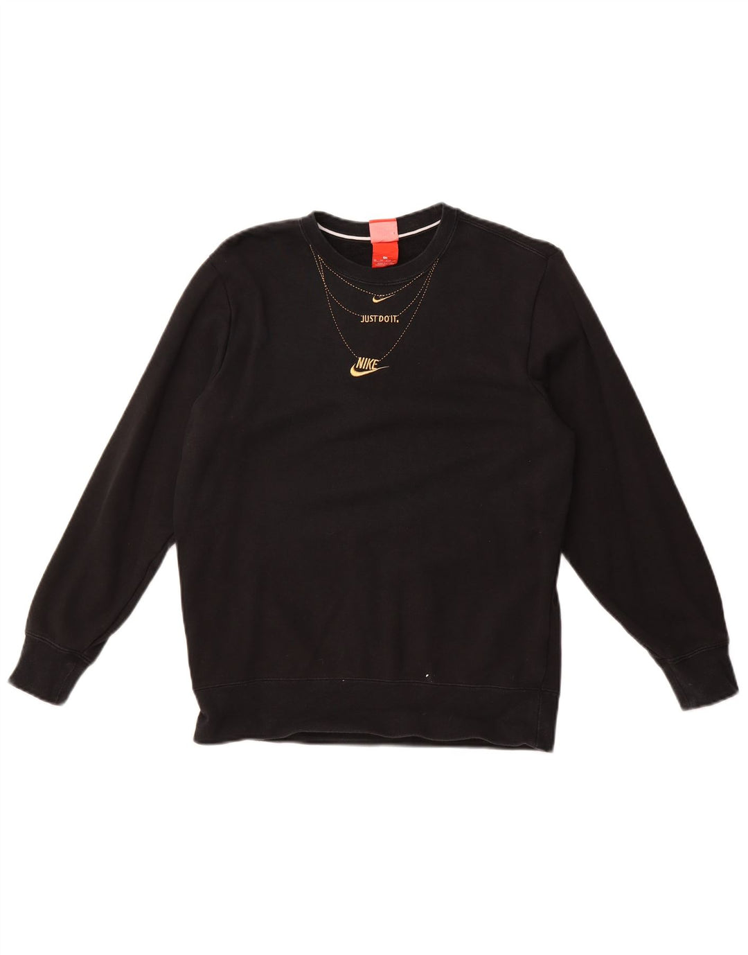 Felpa oversize con grafica NIKE da donna UK 6 XS cotone nero