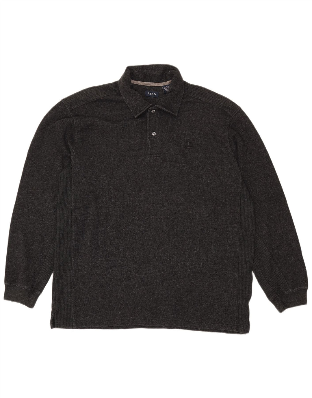 Polo da uomo a maniche lunghe IZOD XL in cotone nero