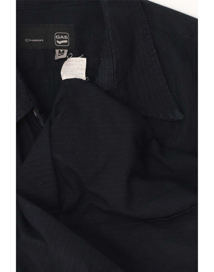 Camicia da uomo Gas in cotone a righe medie blu navy