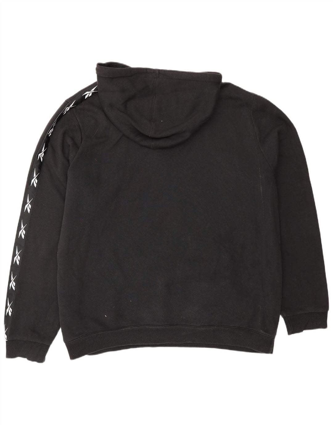 REEBOK Felpa con cappuccio grafica da uomo XL in cotone nero