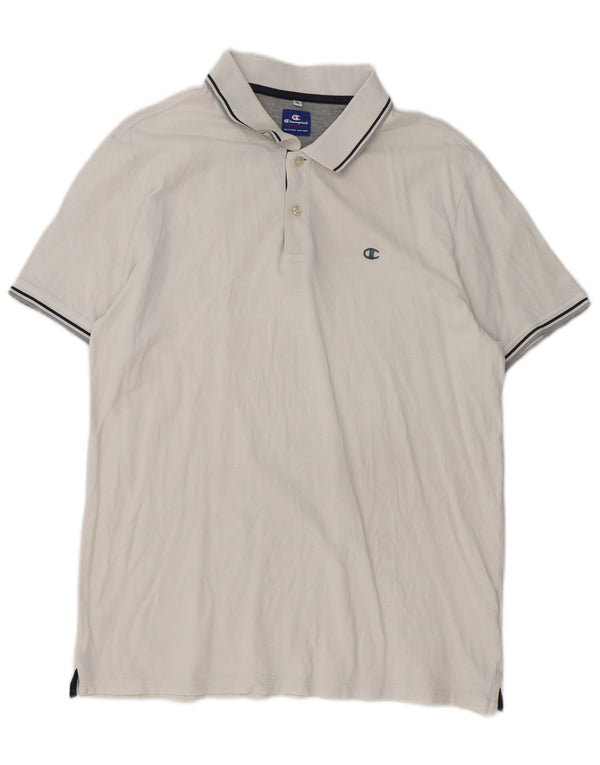 Polo da uomo Champion XL in cotone a righe bianche