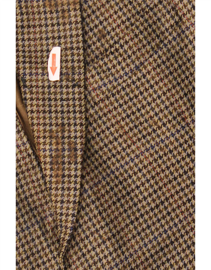 MARKS & SPENCER Giacca blazer da uomo a 2 bottoni UK 42 grande pied de poule kaki