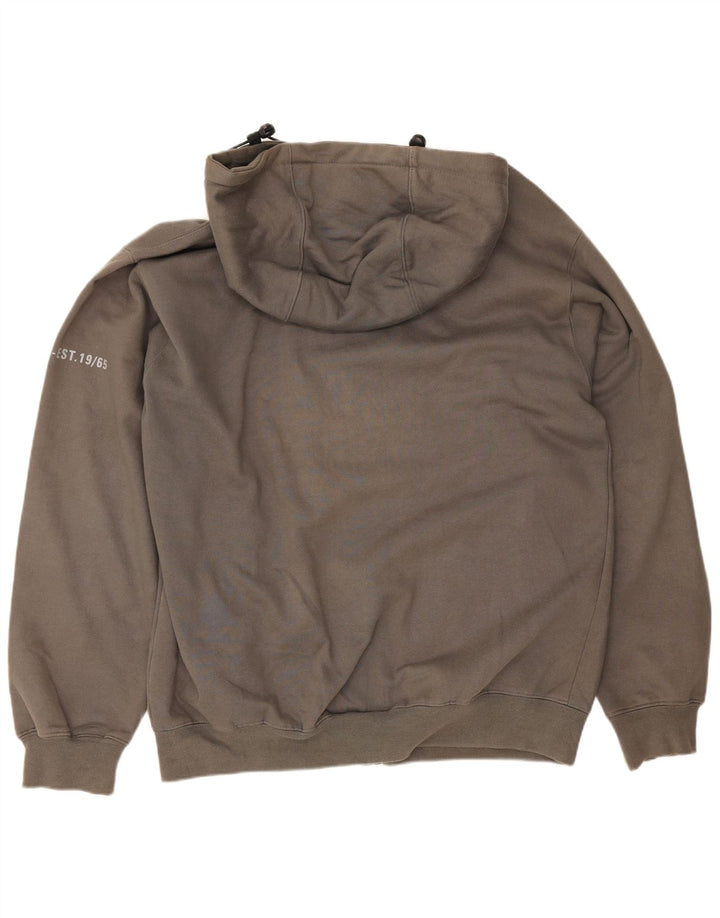 Maglione con cappuccio e zip da uomo Carrera in cotone grigio medio