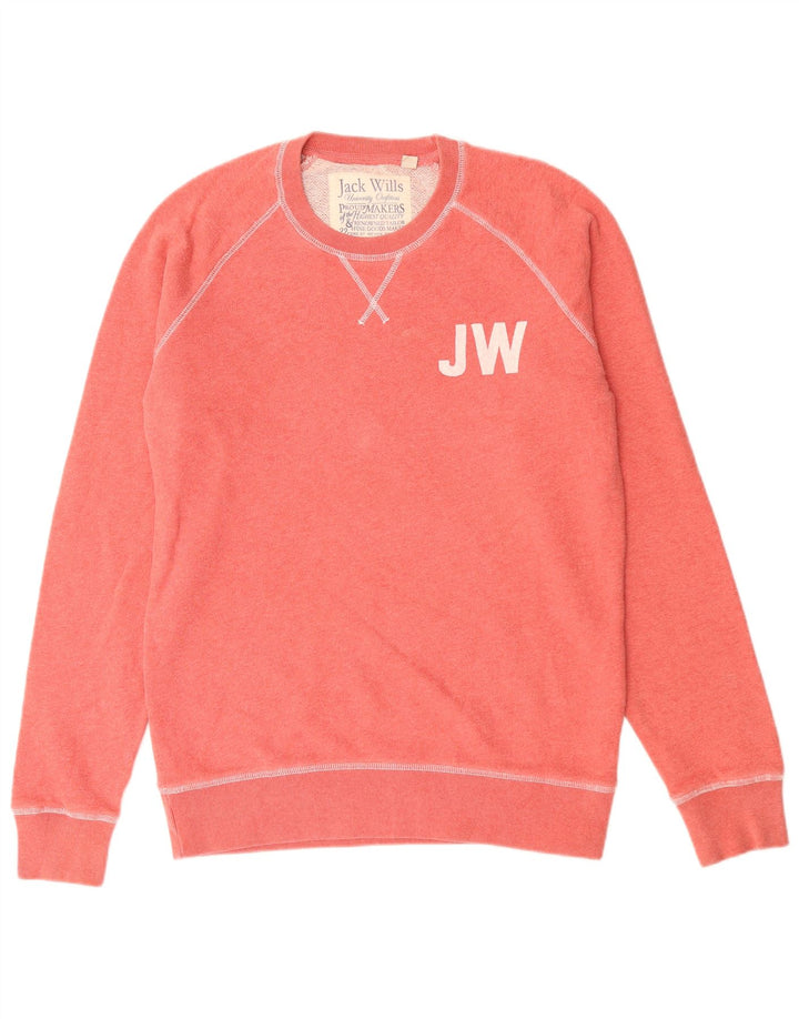 JACK WILLS Felpa grafica da uomo Maglione rosso medio in cotone