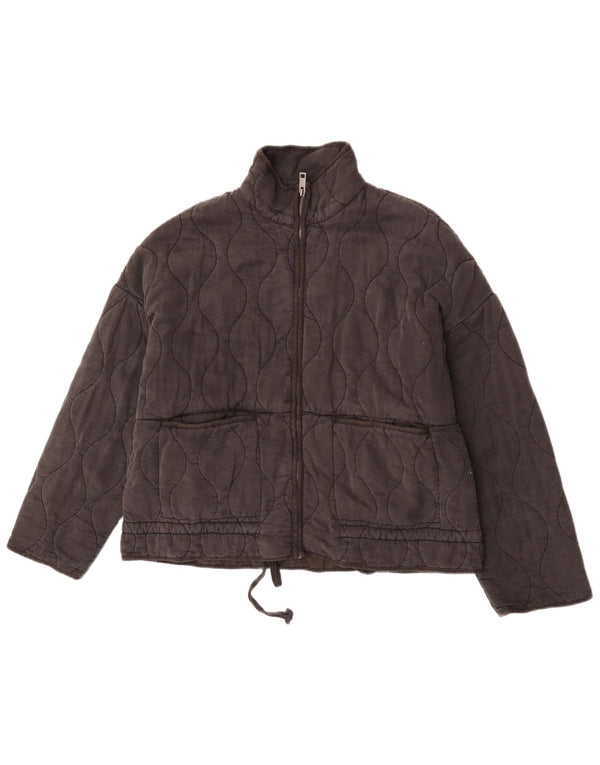Giacca trapuntata oversize da donna Zara UK 14 poliestere nero medio