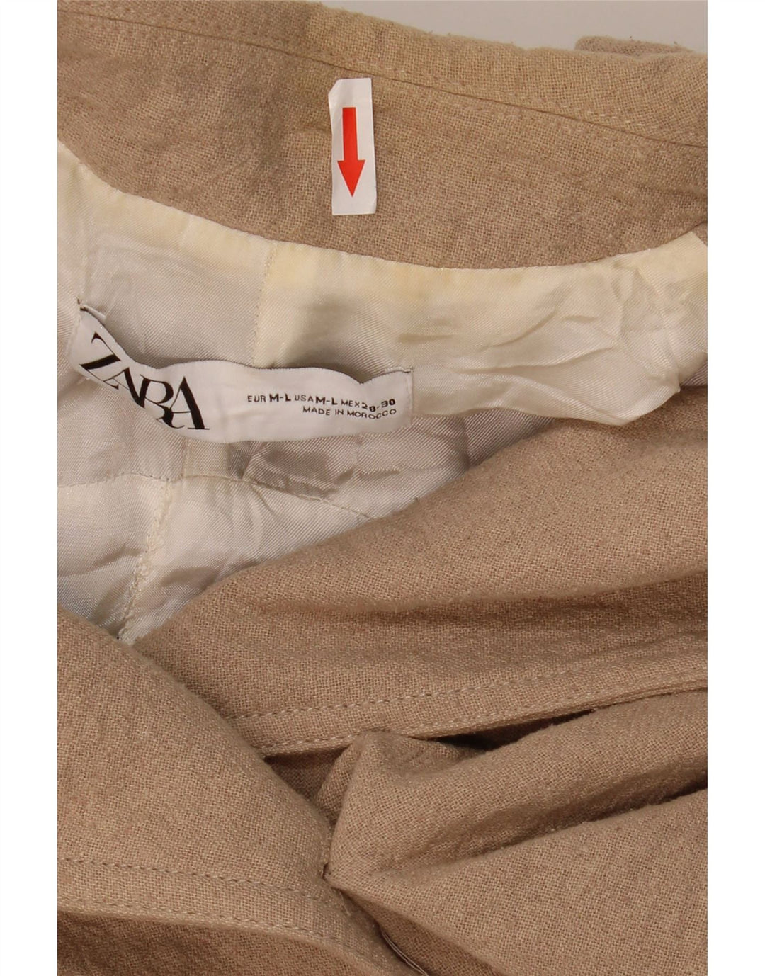 Cappotto doppiopetto da donna ZARA UK 14 Cotone beige medio