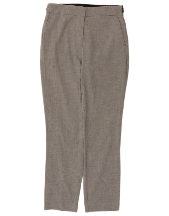 Pantaloni da abito slim da donna Zara piccoli W26 L26 poliestere color block grigio