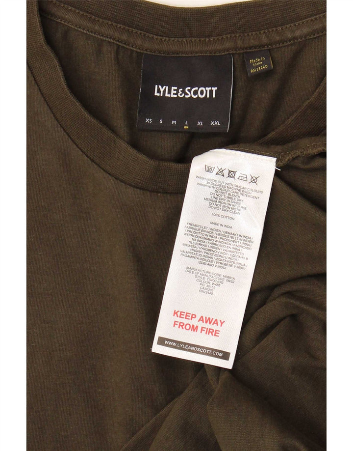 T-shirt da uomo Lyle & Scott Top grande in cotone kaki