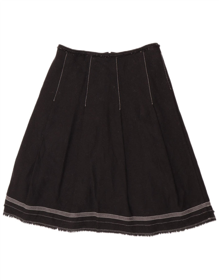 Gonna a trapezio da donna Max & Co. UK 12 media W30 lana nera