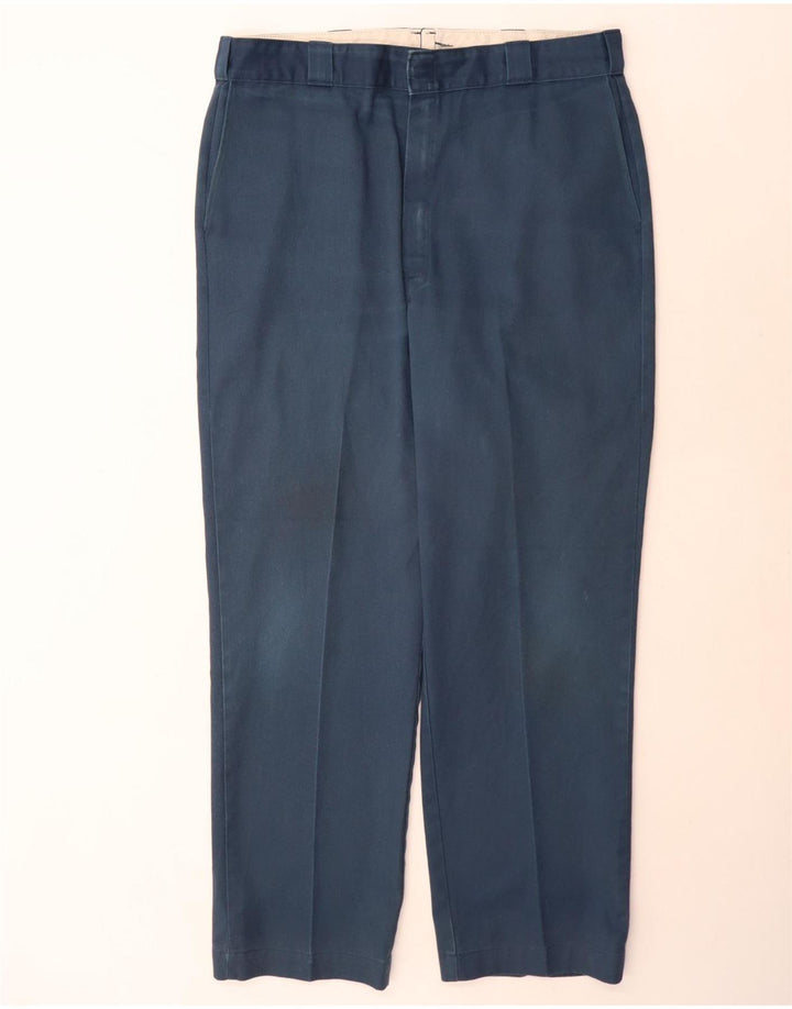 Pantaloni chino dritti da uomo Dickies W40 L32 poliestere blu navy