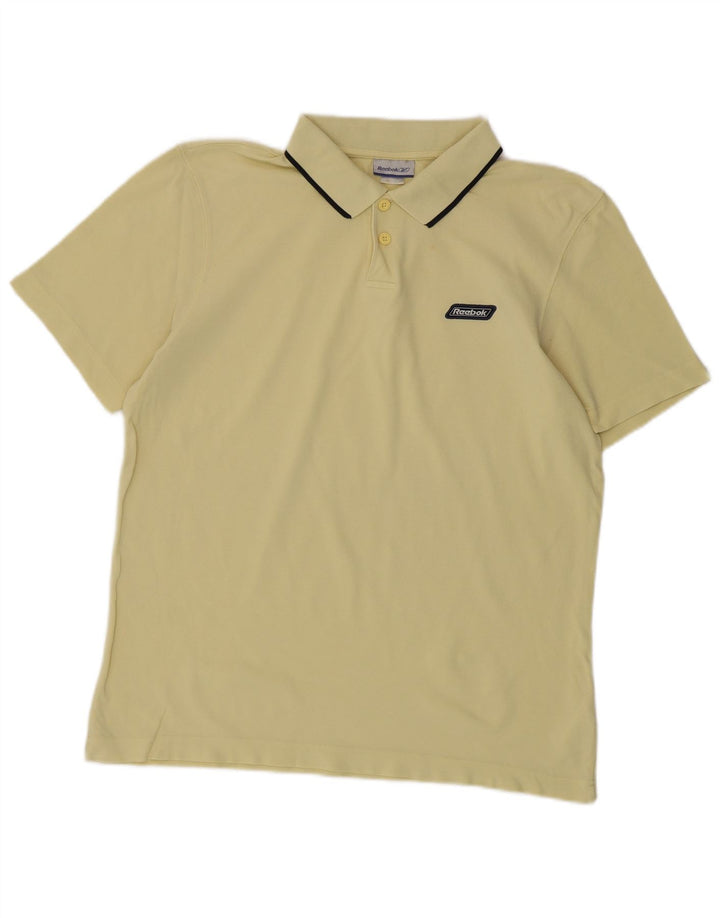 Polo REEBOK da uomo in cotone giallo medio