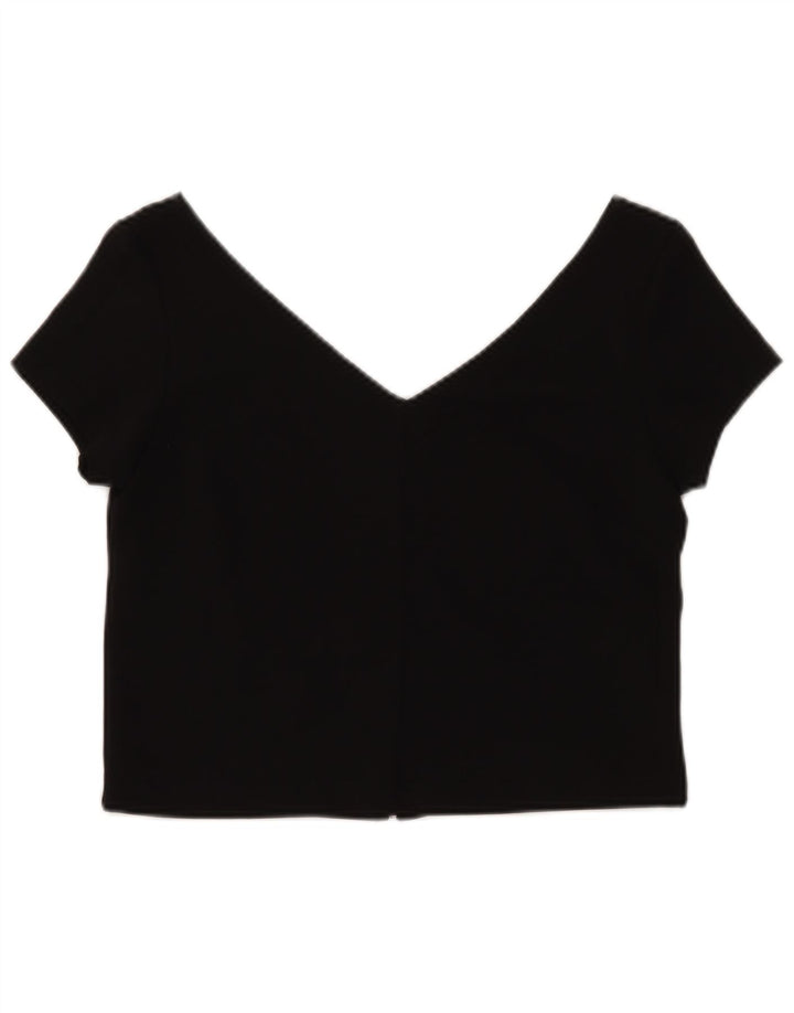 Top corto da donna Zara UK 14 grande poliestere nero
