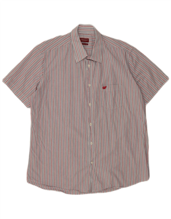 CARRERA Camicia da uomo a maniche corte vestibilità regolare 2XL a righe blu