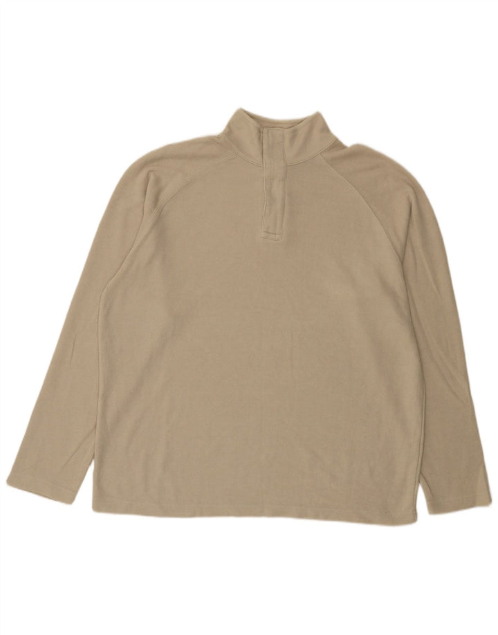 Gap Top da uomo con zip e collo a maniche lunghe XL in cotone beige