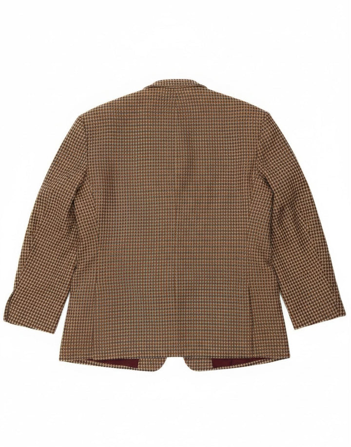 Giacca blazer da uomo a 2 bottoni Luigi Botto UK 40 grande lana pied de poule beige