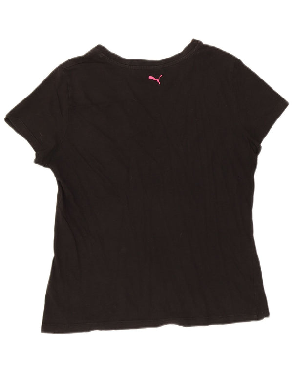T-shirt grafica da donna Puma UK 12 media nera