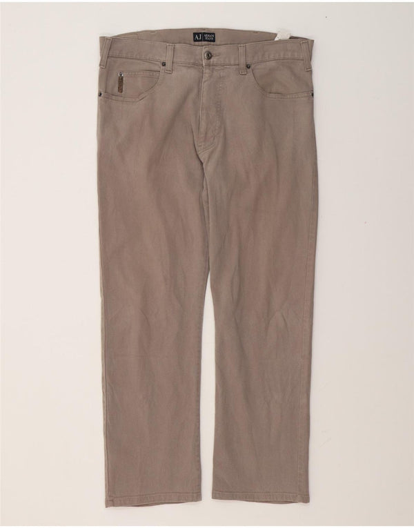 Pantaloni casual dritti da uomo Armani W36 L28 in cotone grigio