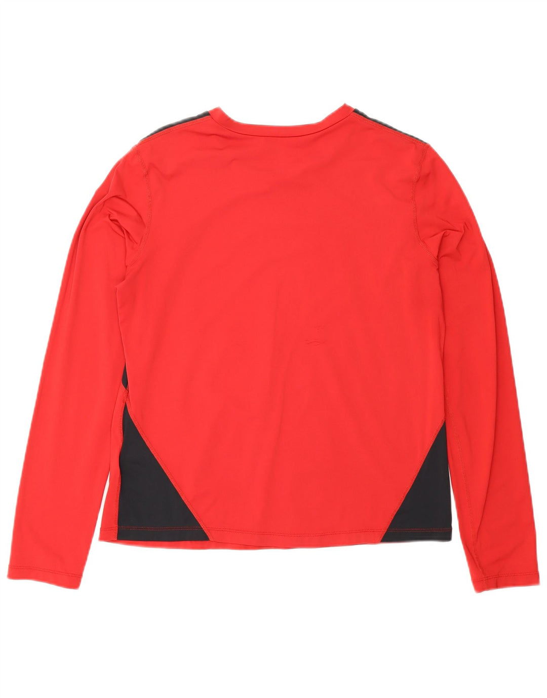 NIKE Womens Dri Fit Top Long Sleeve UK 8/10 Medium Red Colourblock