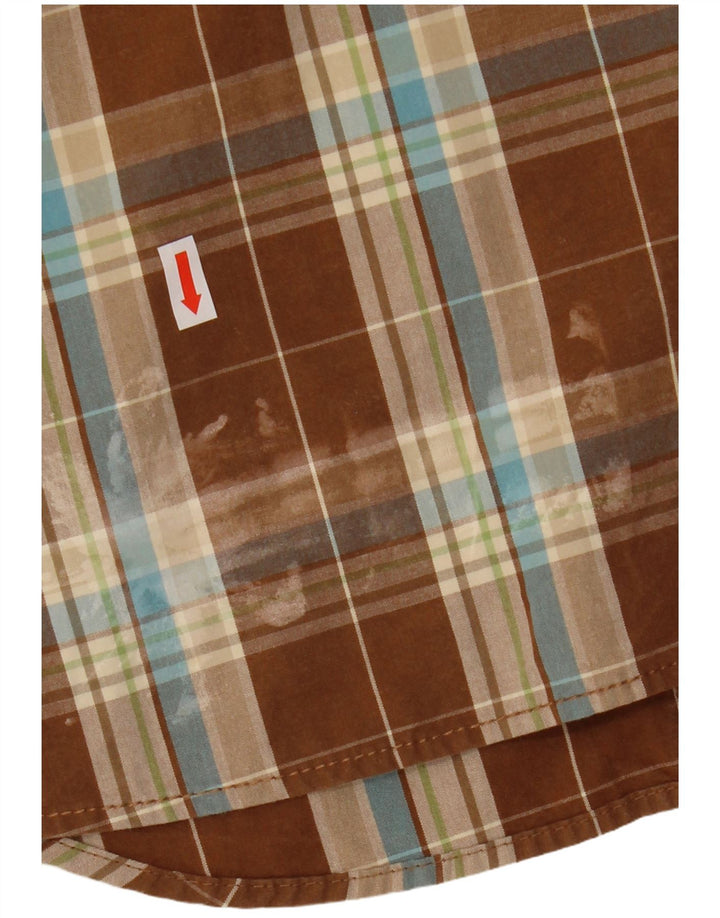 Camicia Hollister da uomo in cotone a quadri marrone medio