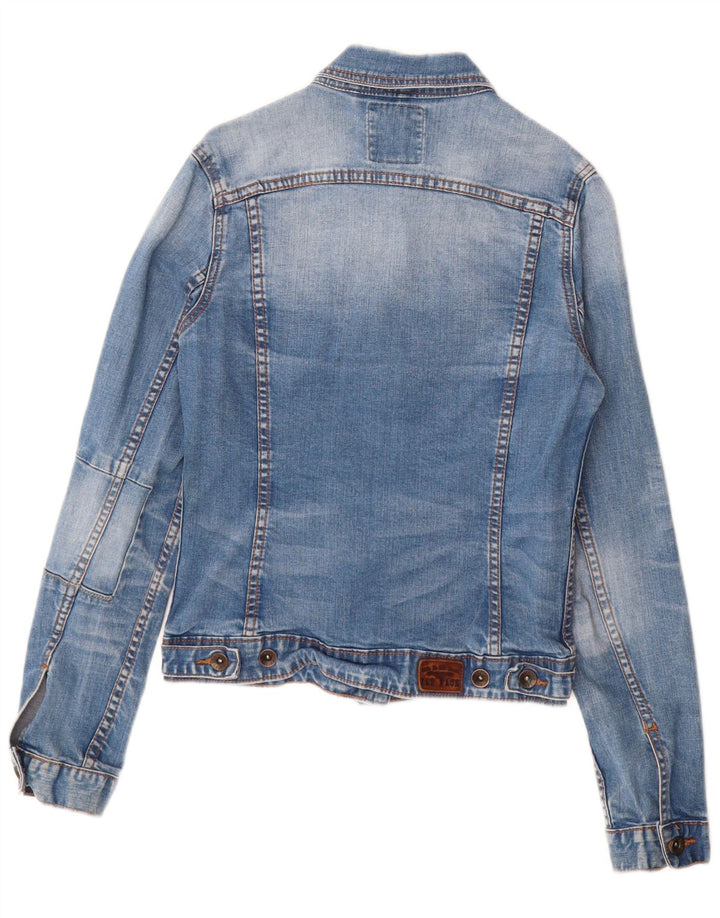 FAT FACE Giacca in denim da donna UK 8 piccola in cotone blu