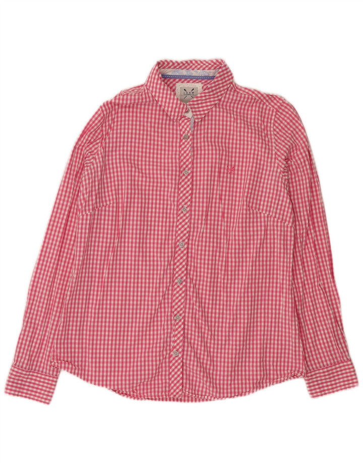 Crew Clothing Camicia da donna UK 14 Cotone a quadretti rosa medio