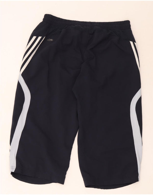 Pantaloncini sportivi da uomo Adidas Bermuda grandi in poliestere color block blu navy