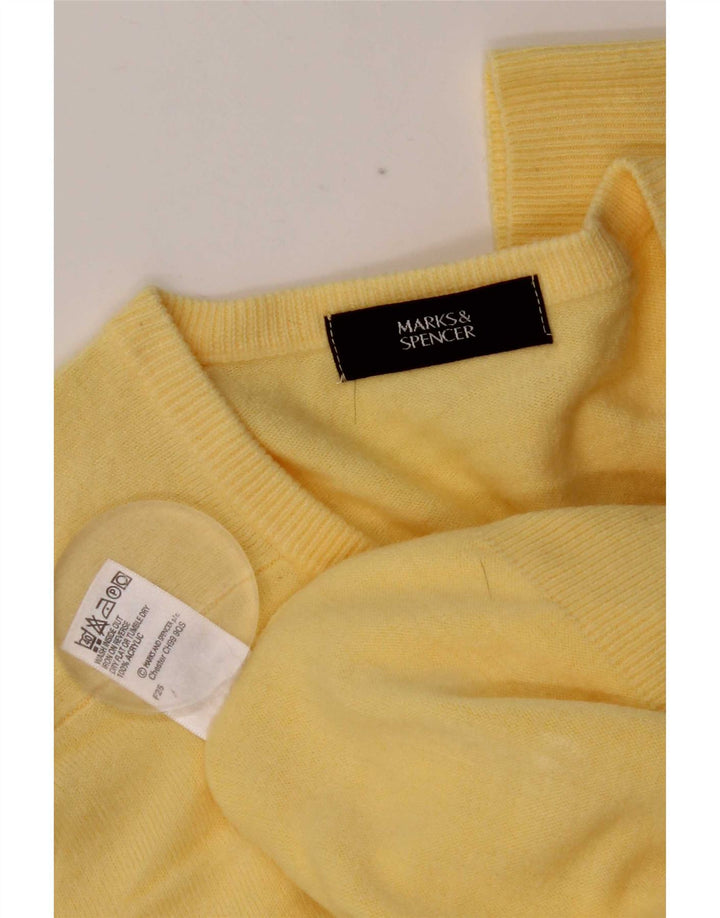 Maglione da uomo con scollo a V Marks & Spencer, acrilico giallo medio