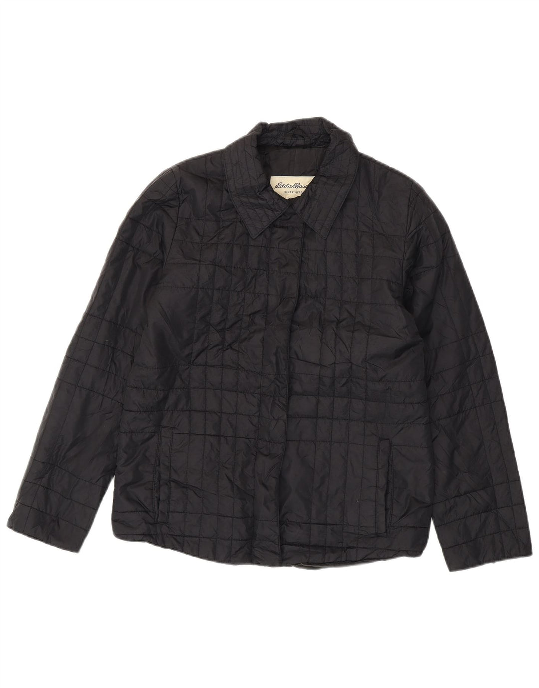 Giacca imbottita da donna EDDIE BAUER UK 10 piccola in nylon nero