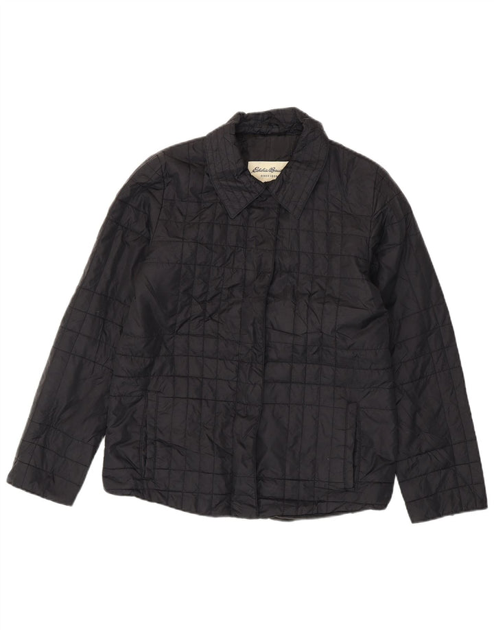 Giacca imbottita da donna EDDIE BAUER UK 10 piccola in nylon nero