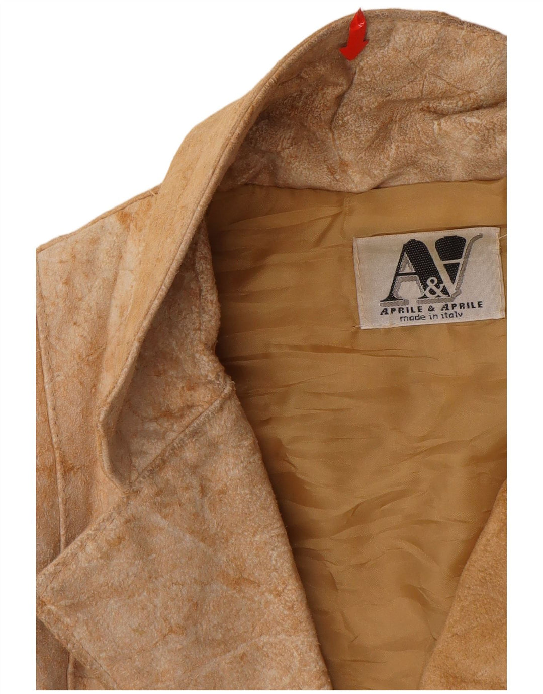 Giacca in pelle scamosciata da donna VINTAGE UK 12 Pelle beige media