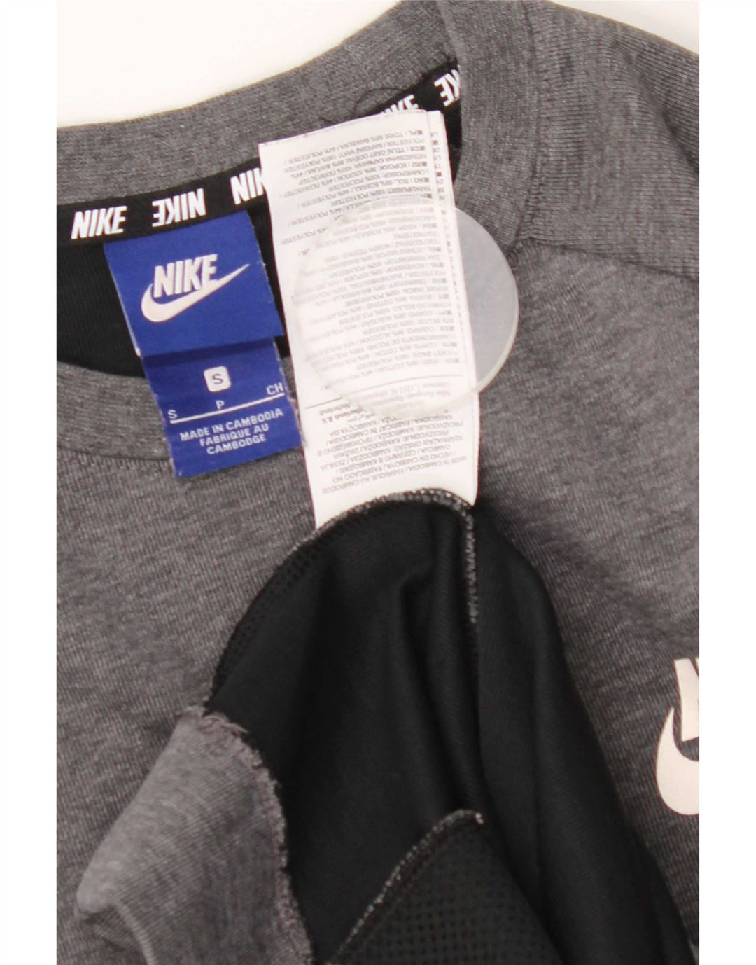 Felpa con grafica Nike da uomo, piccola, in cotone color block grigio