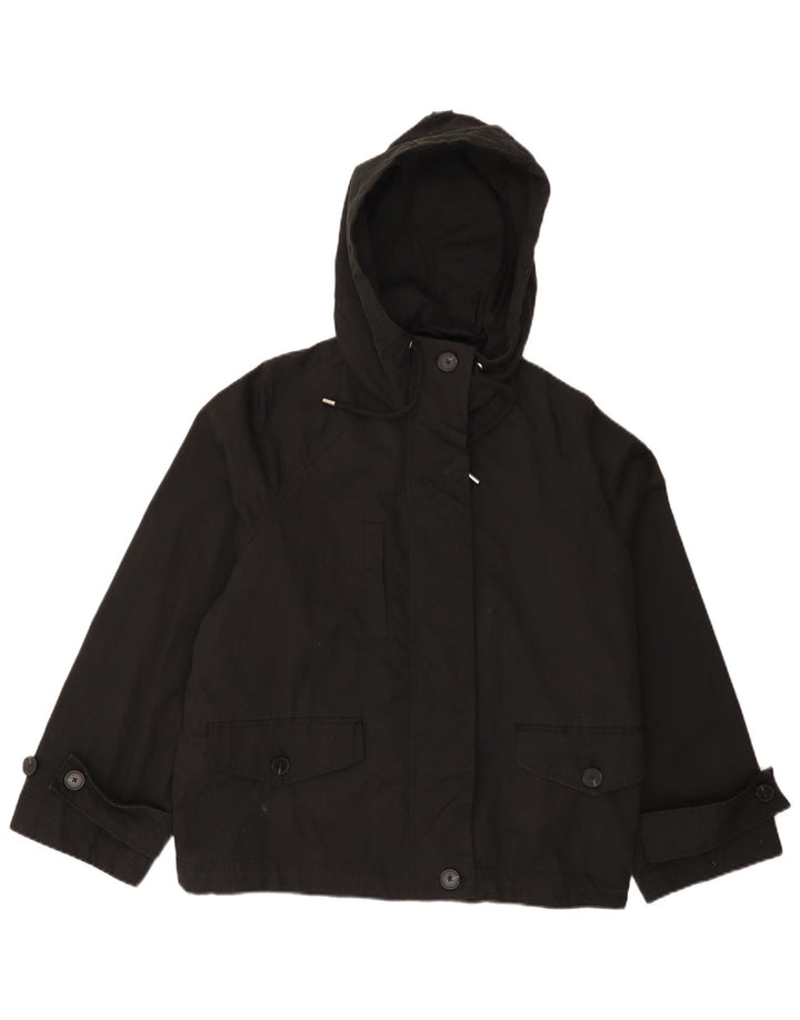 Giacca a vento oversize con cappuccio da donna Zara UK 14 cotone nero medio