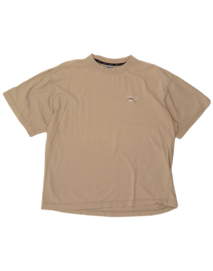 T-shirt Reebok da uomo in cotone beige medio