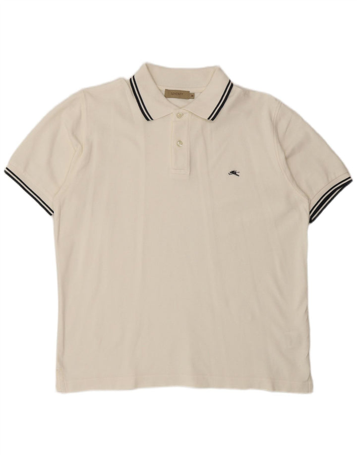 Polo da uomo SEVENTY in cotone bianco sporco medio