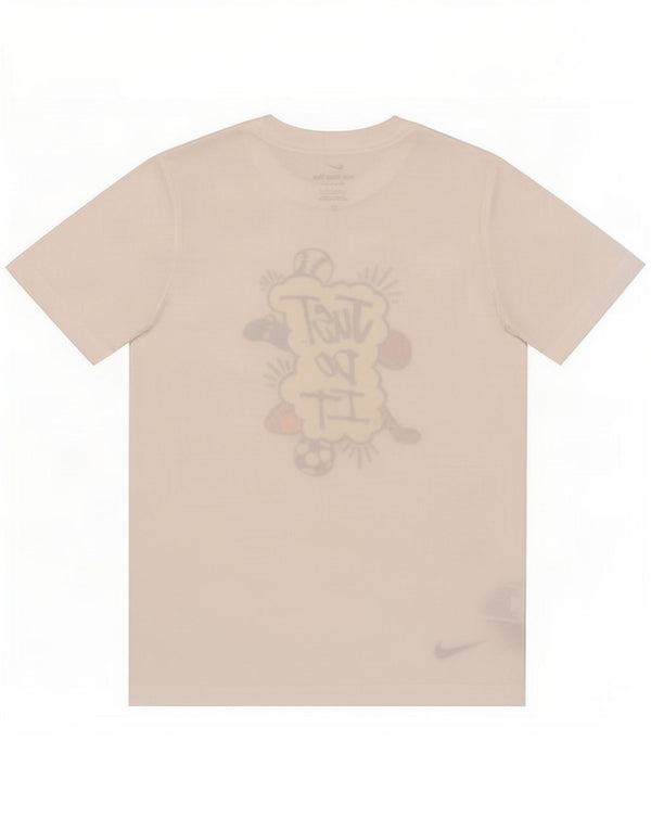 T-shirt grafica Nike da ragazzo Dri Fit, 12-13 anni, grande, in poliestere bianco