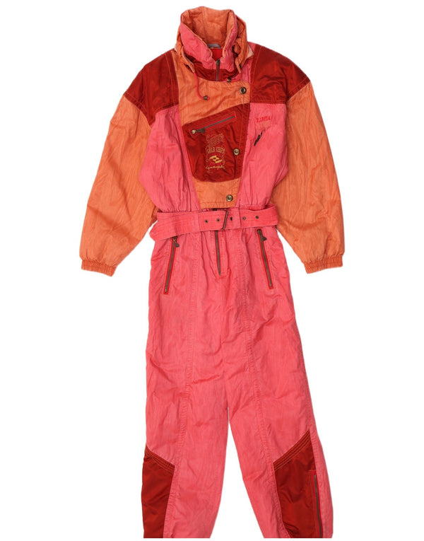 Tuta da sci con cappuccio vestibilità ampia da donna Luhta UK 10 Small Pink Colourblock