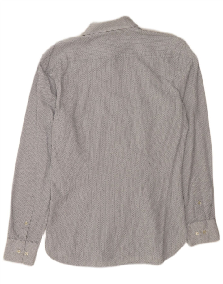 Camicia da uomo Ted Baker taglia 15 cotone geometrico blu medio