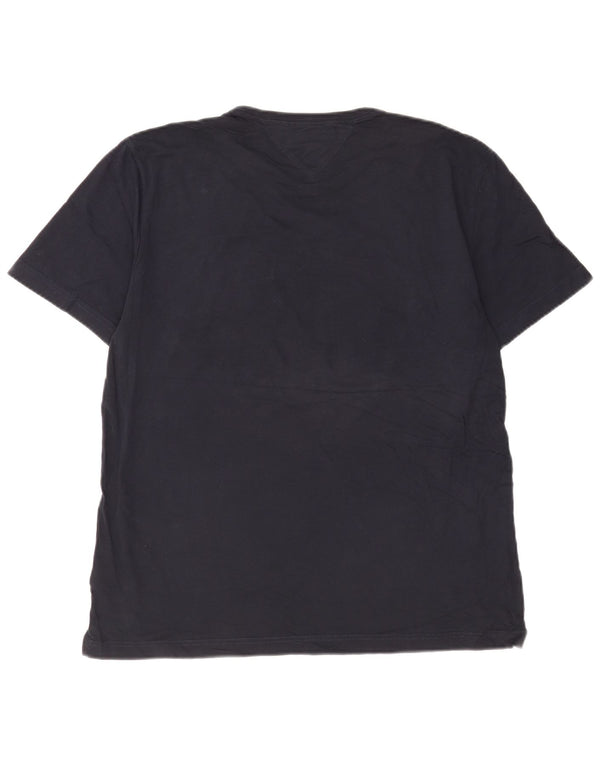 T-shirt grafica da uomo Tommy Hilfiger Top XL in cotone blu navy