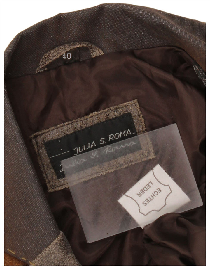Giacca blazer a 3 bottoni da donna Julia S. Roma EU 40 Patchwork marrone medio